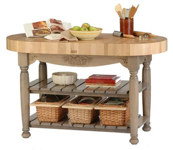 John Boos Useful Gray American Heritage Collection Harvest Cutting Table