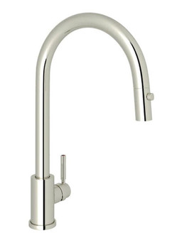 Rohl Perrin  Rowe Holborn Polished Nickel C-Spout Pull-Down Faucet