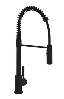 Rohl Lux Matte Black Stainless Steel C-Spout Pro Pull-Down Faucet