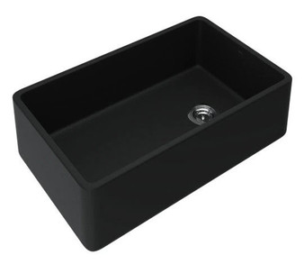 Rohl 32 Matte Black Allia Fireclay Single Bowl Kitchen Sink