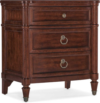 Hooker Furniture Charleston Nightstand with Three Drawers in Maraschino Cherry