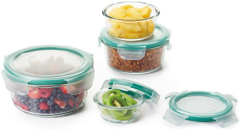 OXO Good Grips 8 Piece SNAP Glass Round Container Set