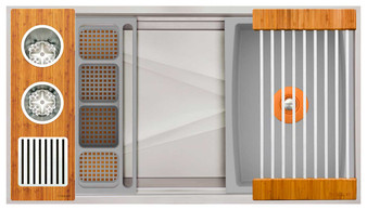 The Galley 36-Inch Natural Golden Bamboo Ideal WashStation 3S
