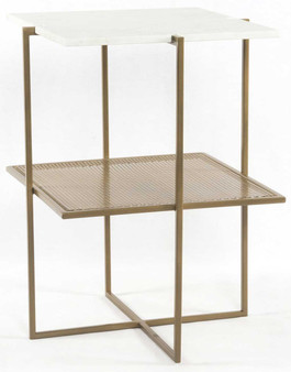 Four Hands Olivia Nightstand in Antique Brass