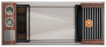 The Galley 48-Inch Ideal ThinTop WashStation 4S in American Black Walnut