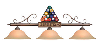 RAM Game Room Three-Light Billiard Pendant