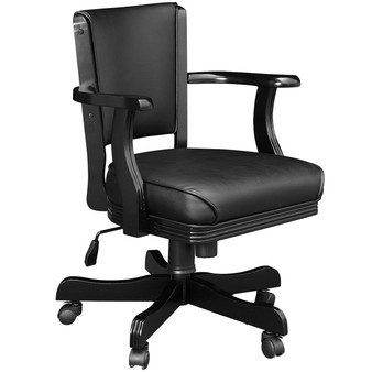 RAM Game Room Black Swivel Game Chair with Arms