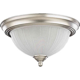 Traditional 11" Ceiling Mount Frost Melon In Satin Nickel