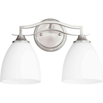 Transitional Jardin 2 Light Vanity In Satin Nickel