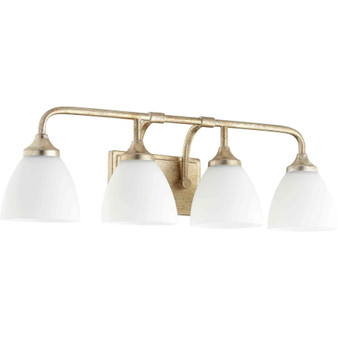 Transitional Enclave 4 Light Vanity In Aged Silver Leaf