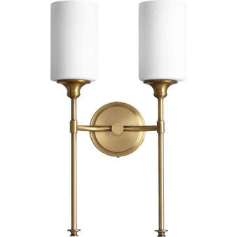 Transitional Celeste 2 Light Wall Mount In Aged Brass