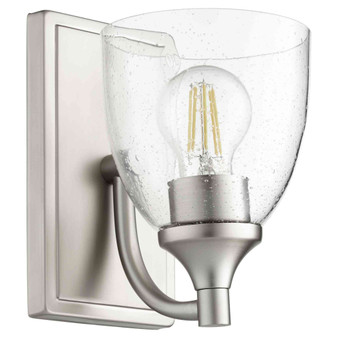 Transitional Enclave Clear Seeded Wall Mount In Satin Nickel And Clear/Seeded
