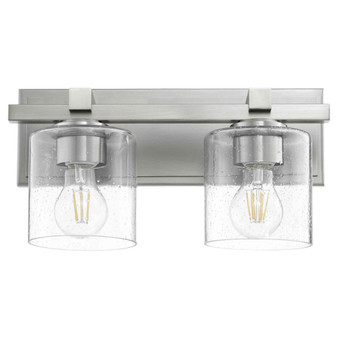 Transitional 2 Light Clear Seeded Cylinder In Satin Nickel And Clear/Seeded