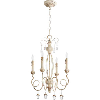 Transitional Venice 17" 4 Light Chandelier In Persian White