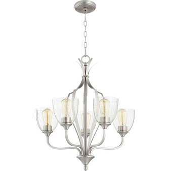 Traditional Jardin 5 Light Chandelier In Satin Nickel