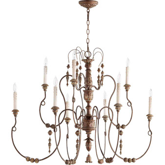 Traditional Salento 40"/9 Light Chandelier In Vintage Copper