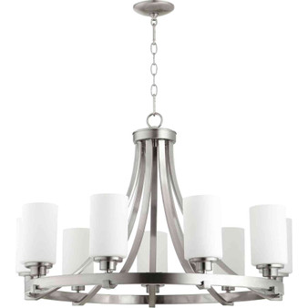 Transitional Lancaster 9 Light Chandelier In Satin Nickel