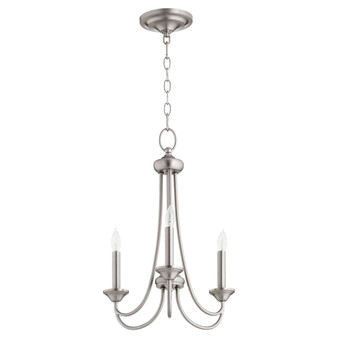 Transitional Brooks 3 Light Chandelier In Satin Nickel