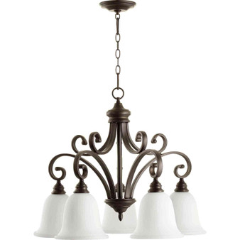 Traditional Bryant 5 Light Opal Nook In Oiled Bronze And Satin Opal