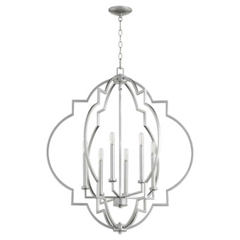 Transitional Dublin 30" 6 Light Pendant In Classic Nickel