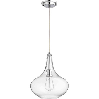 Transitional Clear Filament Pendant In Chrome And Clear