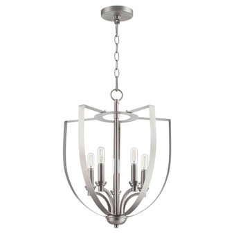 Soft Contemporary Dakota 5 Light Entry In Satin Nickel