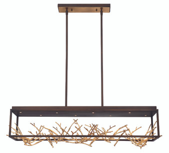 Aerie 8 Light Rectangular LED Bronze Chandelier