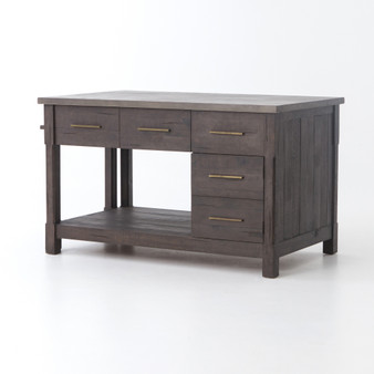 Ian Kitchen Island-Rubbed Black