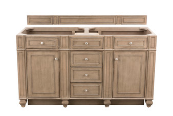 Bristol 60" Double Vanity, Whitewashed Walnut