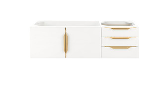 Columbia 48" Single Vanity, Glossy White, Radiant Gold