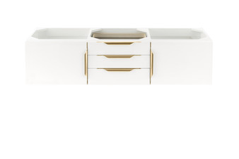 Columbia 59" Double Vanity, Glossy White, Radiant Gold