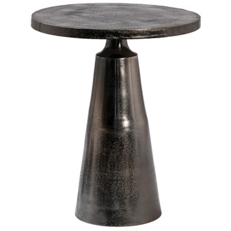 Blake 20" Round Aluminum Black Nickel Pedestal Base Side Table