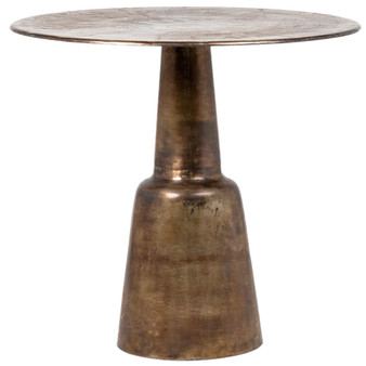 Blake 32" Round Aluminum Antique Brass Finished Pedestal Base BistroTable