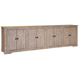 Harrison 109" Reclaimed Pine Light Wash Reclaimed Pine 8-Door Sideboard