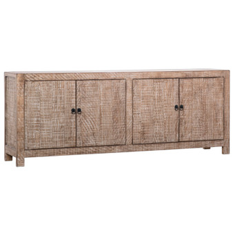Kali 87"  Reclaimed Pine Textured Sideboard in Medium Brown