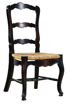 French Ladderback Side Chair, Black - Set of 2