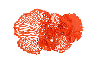 Flower Wall Art, Medium, Coral, Metal