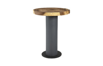 Concrete Bar Table, Chamcha Wood Top