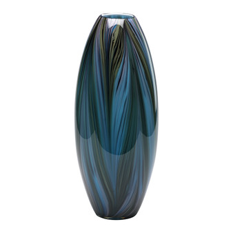 Peacock Feather Vase | Multi-Colored Blue