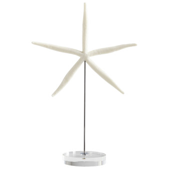Royal Sea Star Sculpture | White and Polished Nickel - Medium