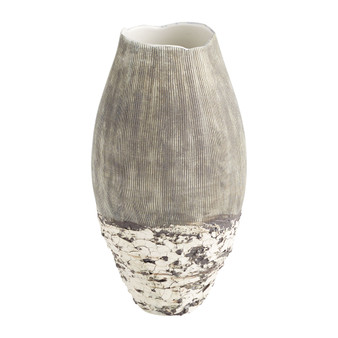 Calypso Vase | Off-White and Brown - Medium