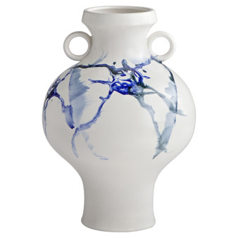 Nola Vase | White & Blue & Black - Short