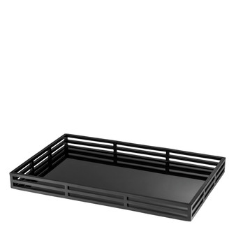 Tray Giacomo Black Finish Rectangular
