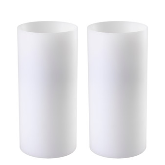 Artificial Candle Deep Ø 10 x H. 21 cm White Set of 2