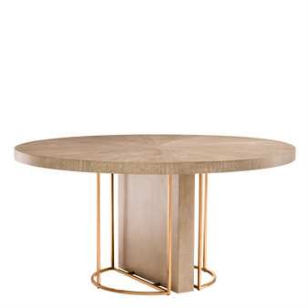 Dining Table Remington Ø 152 cm Washed Oak Veneer