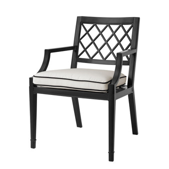 Outdoor Dining Chair Paladium With Arm Black/Sunbrella Canvas