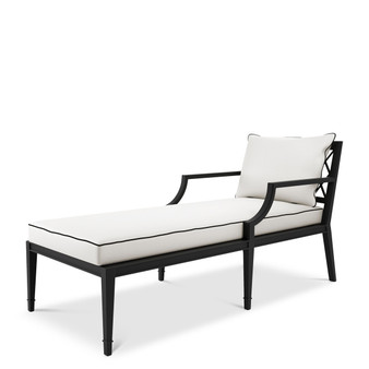 Outdoor Chaise Longue Bella Vista Black/Sunbrella Canvas