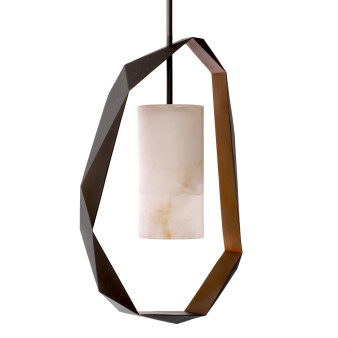 Chandelier Santos Gunmetal Finish/Alabaster
