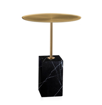 Side Table Cole Brushed Brass Finish/Black Marble