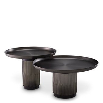 Coffee Table Zachary Gunmetal Finish Set of 2